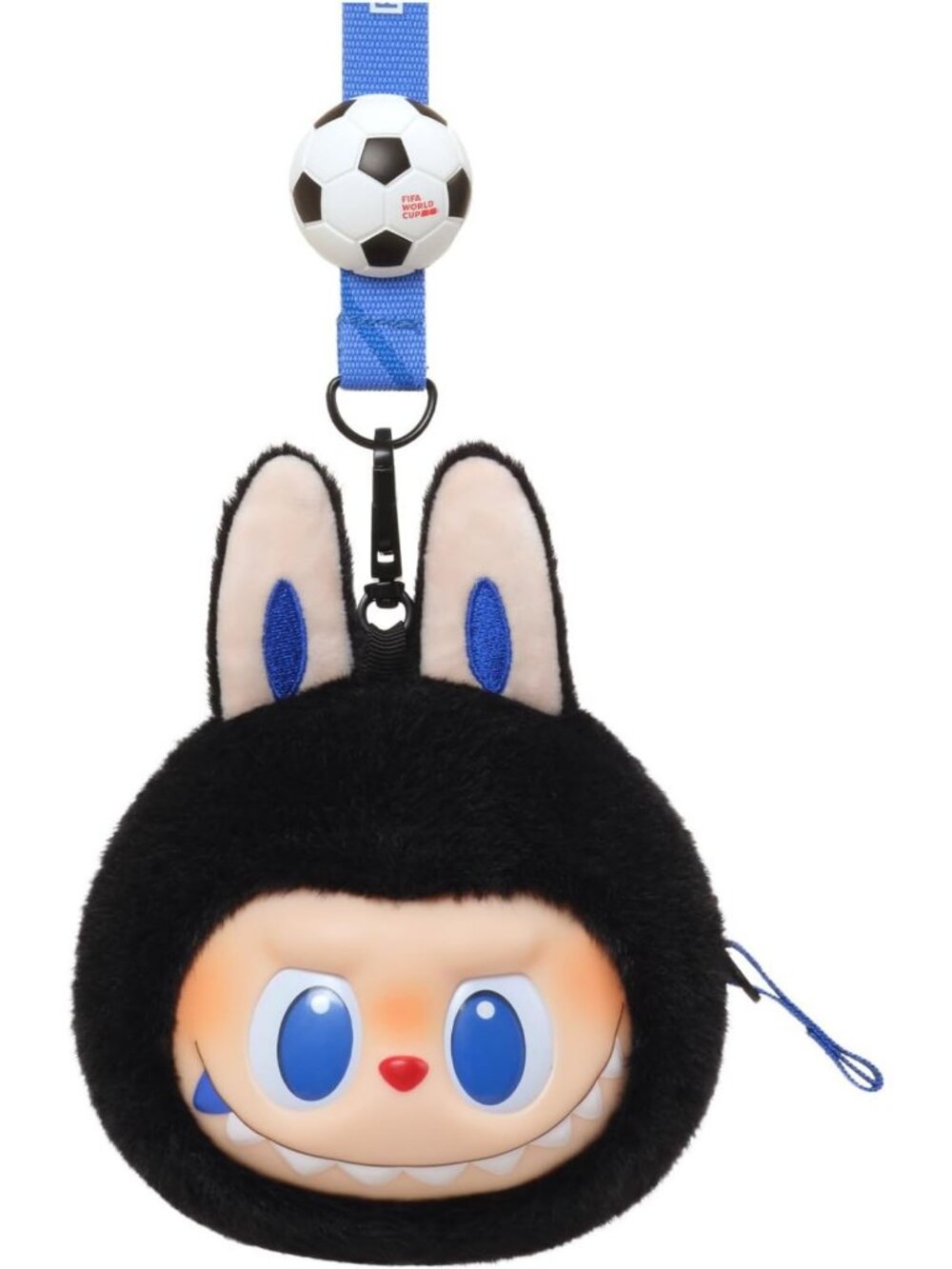 Cute Vinyl Plush Keychain with Labubu Head & FIFA World Cup Pendant - Perfect
